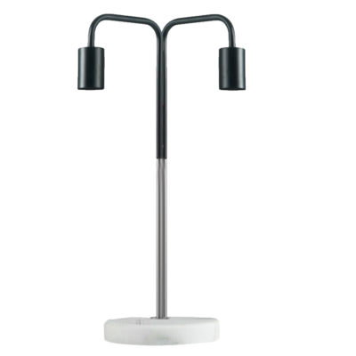 Double Bulb Copper & Black With Marble Base Desk Lamp Holder (Lamp 2T) 1