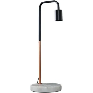 Single Bulb Black & Copper With Marble Base Desk Lamp Holder (Lamp 1D)