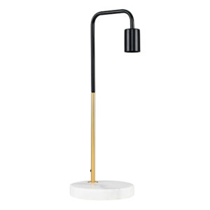 Single Bulb Black & Gold With Marble Base Desk Lamp Holder (Lamp 1D)
