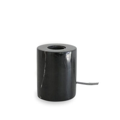 Single Bulb Black Marble Effect Lamp Holder Dimmer