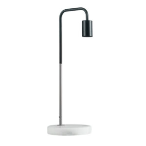 Single Bulb Black & Nickel With Marble Base Desk Lamp Holder (Lamp 1D)