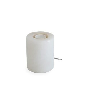 Single Bulb White Marble Effect Lamp Holder Dimmer (