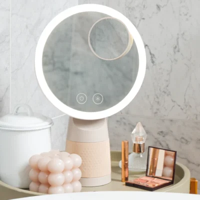 Glow Plus Bluetooth Speaker, Makeup Mirror & Ring Light