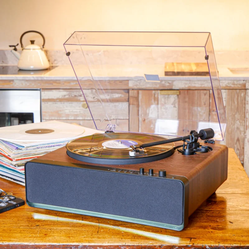 Steepletone Richmond Turntable With Built In Speakers & Bluetooth (Walnut)