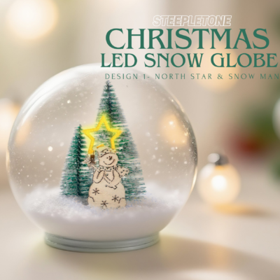 Christmas LED Snow Globe - North Star & Snow Man