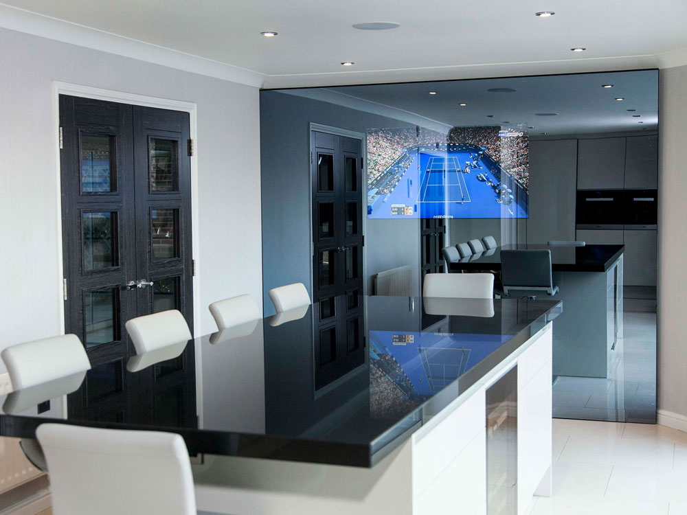 NEOD custom mirror television installation - splashback 03