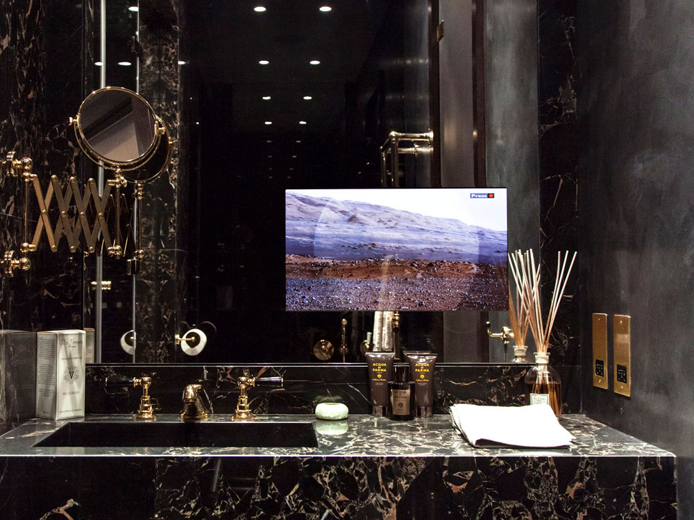 NEOD custom mirror television installation - splashback 10