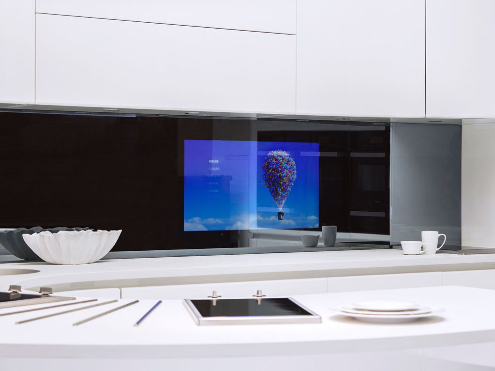 NEOD custom mirror television installation - splashback 11