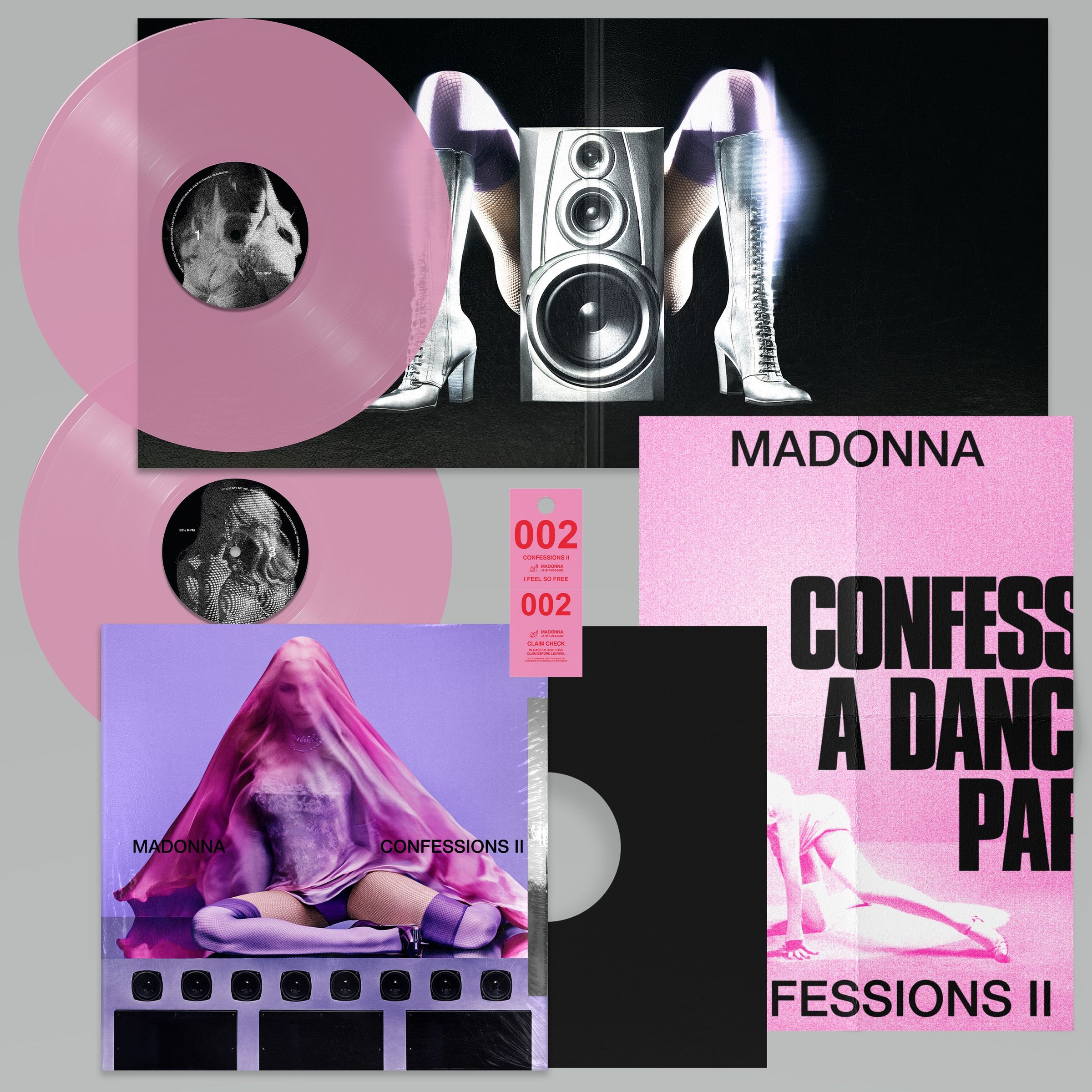 Madonna – Confessions II (Extended Version) (140g) (Limited Edition) (Translucent Pink Vinyl) — barcode 0093624822417