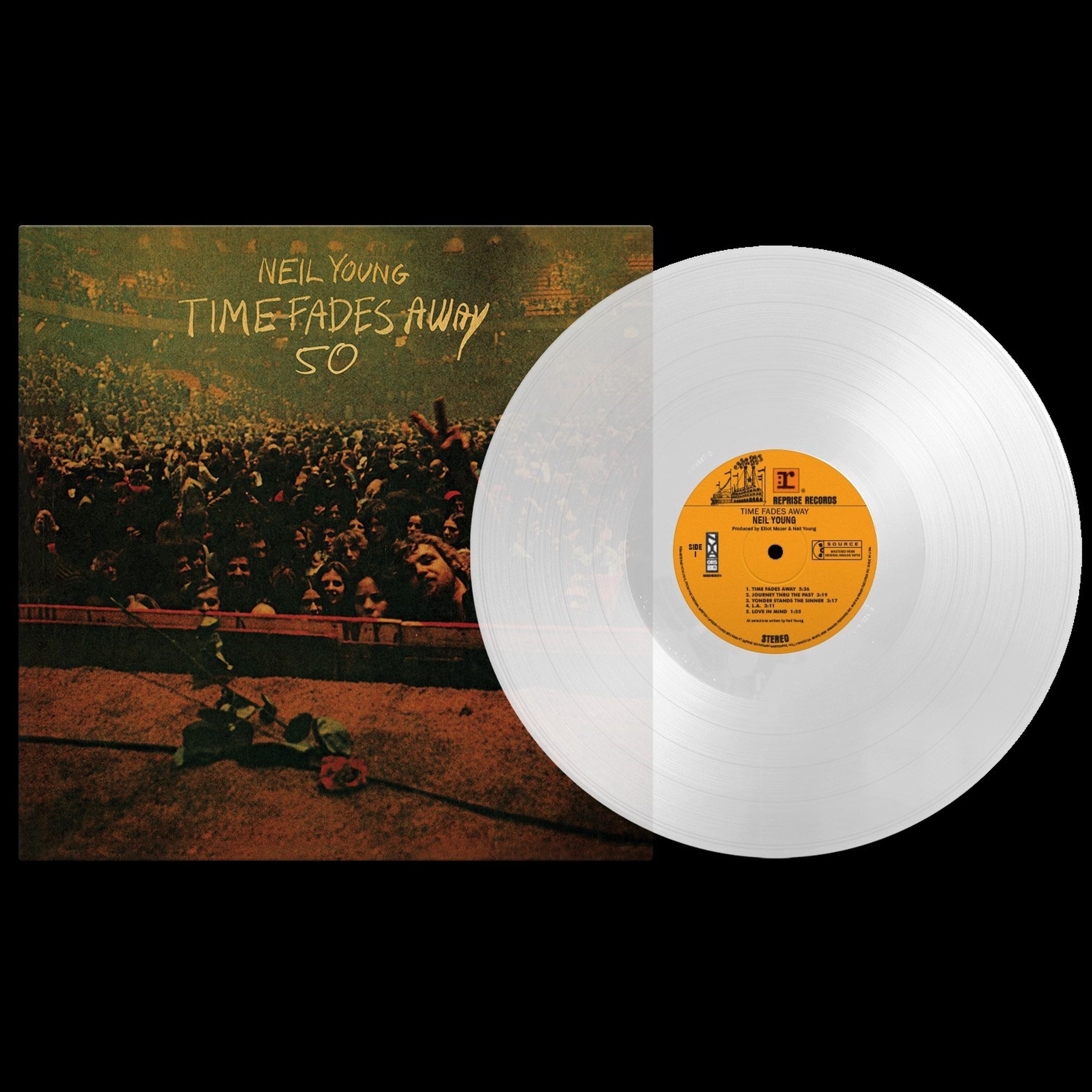 Neil Young – Time Fades Away (140g) (50th Anniversary) (Limited Edition) (Clear Vinyl) — barcode 0093624859314