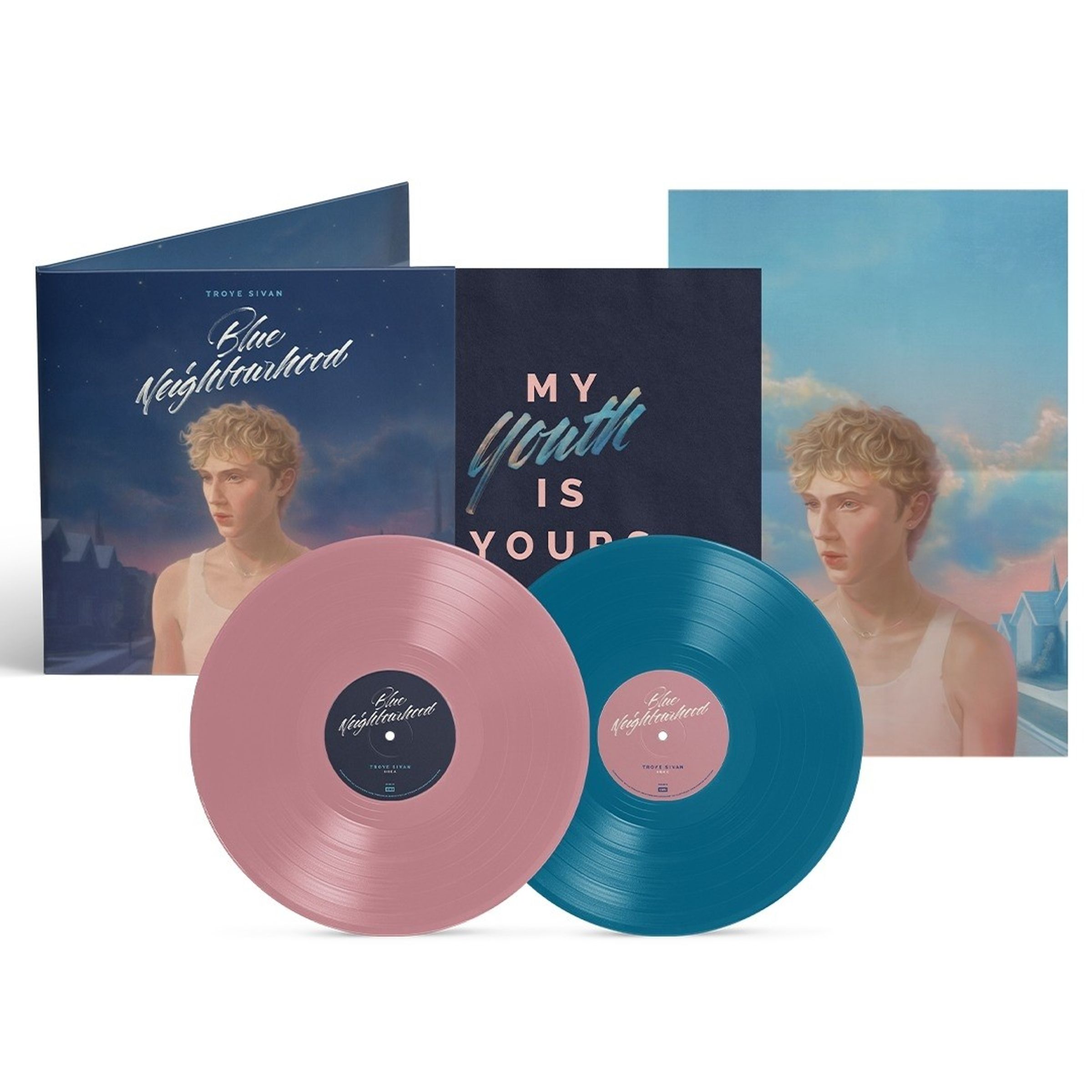 Troye Sivan – Blue Neighbourhood: Ten Years On (Limited Edition) (Blush Pink/Blue Vinyl) — barcode 0602478986796