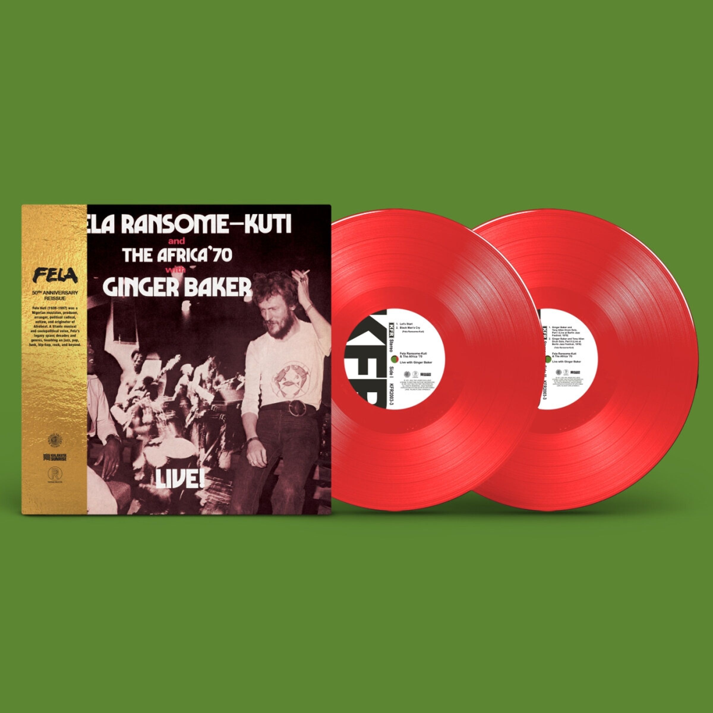 Fela Kuti – Fela Ransome-Kuti And The Africa '70 With Ginger Baker – Live! (Limited Edition) (Red Vinyl) — barcode 0720841206385