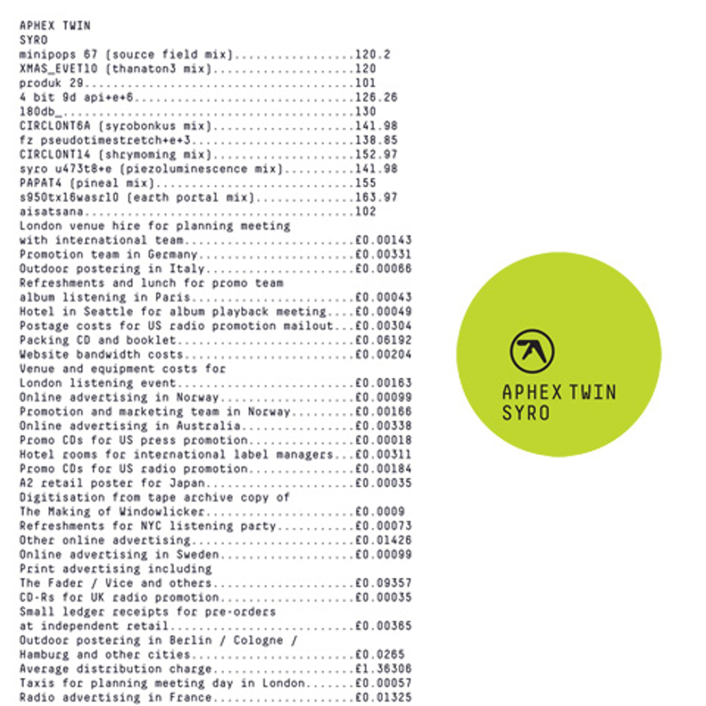 Aphex Twin – Syro — barcode 0801061024710