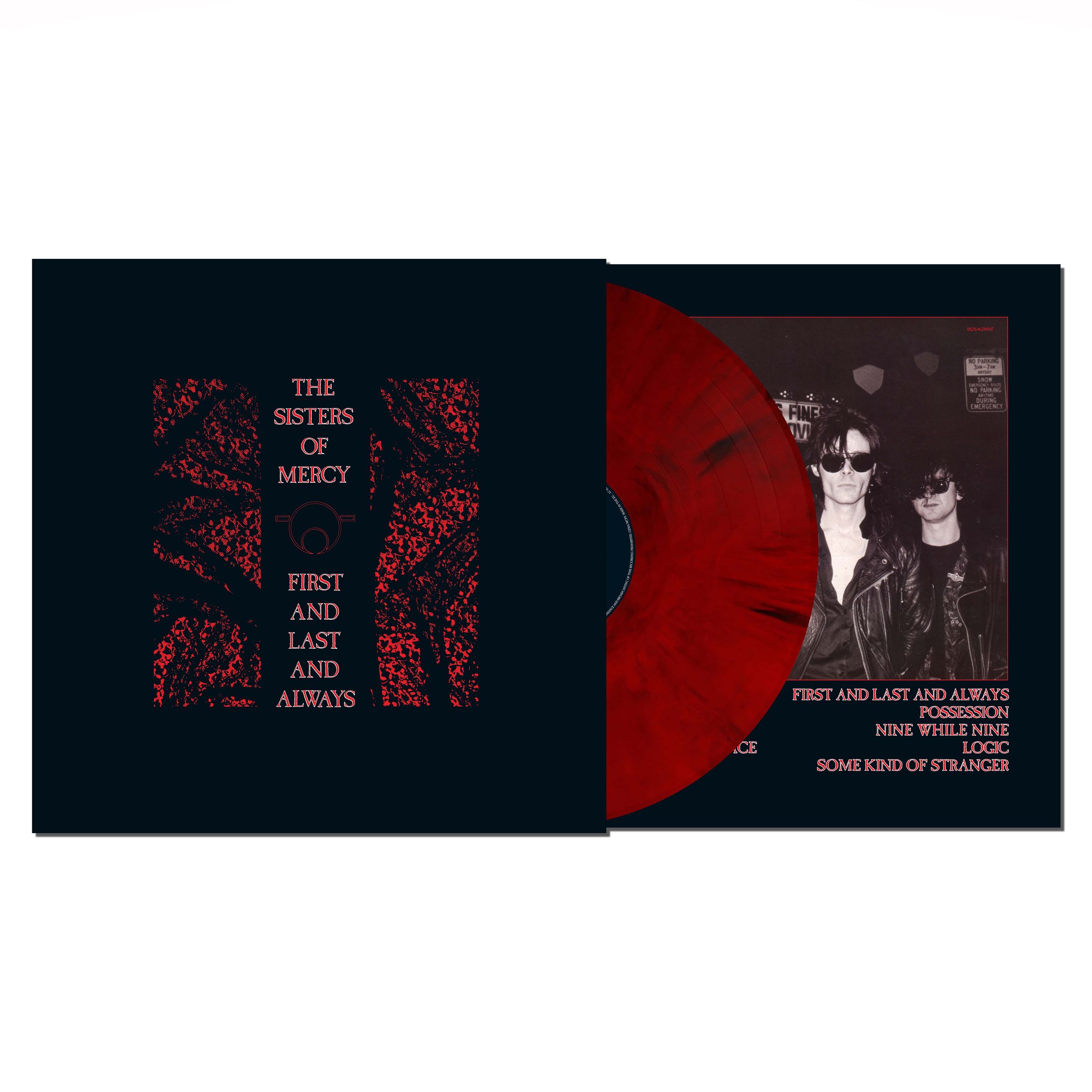 The Sisters Of Mercy – First And Last And Always (40th Anniversary) (Black & Red Marbled Vinyl) — barcode 5021732634481