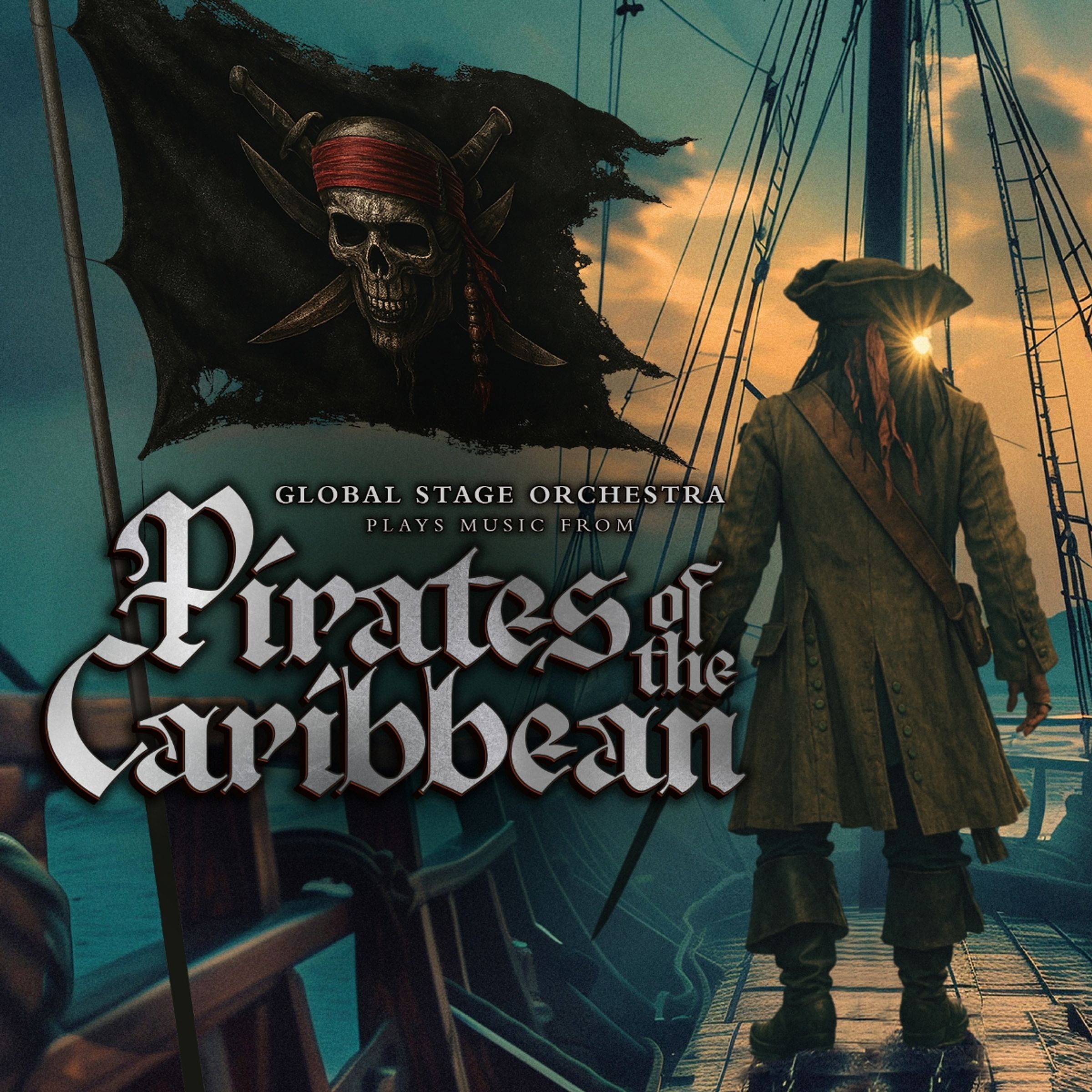 Global Stage Orchestra – (Plays Music From) The Pirates Of The Caribbean (180g) (Limited Edition) (Transparent Red Vinyl) — barcode 8719039007554