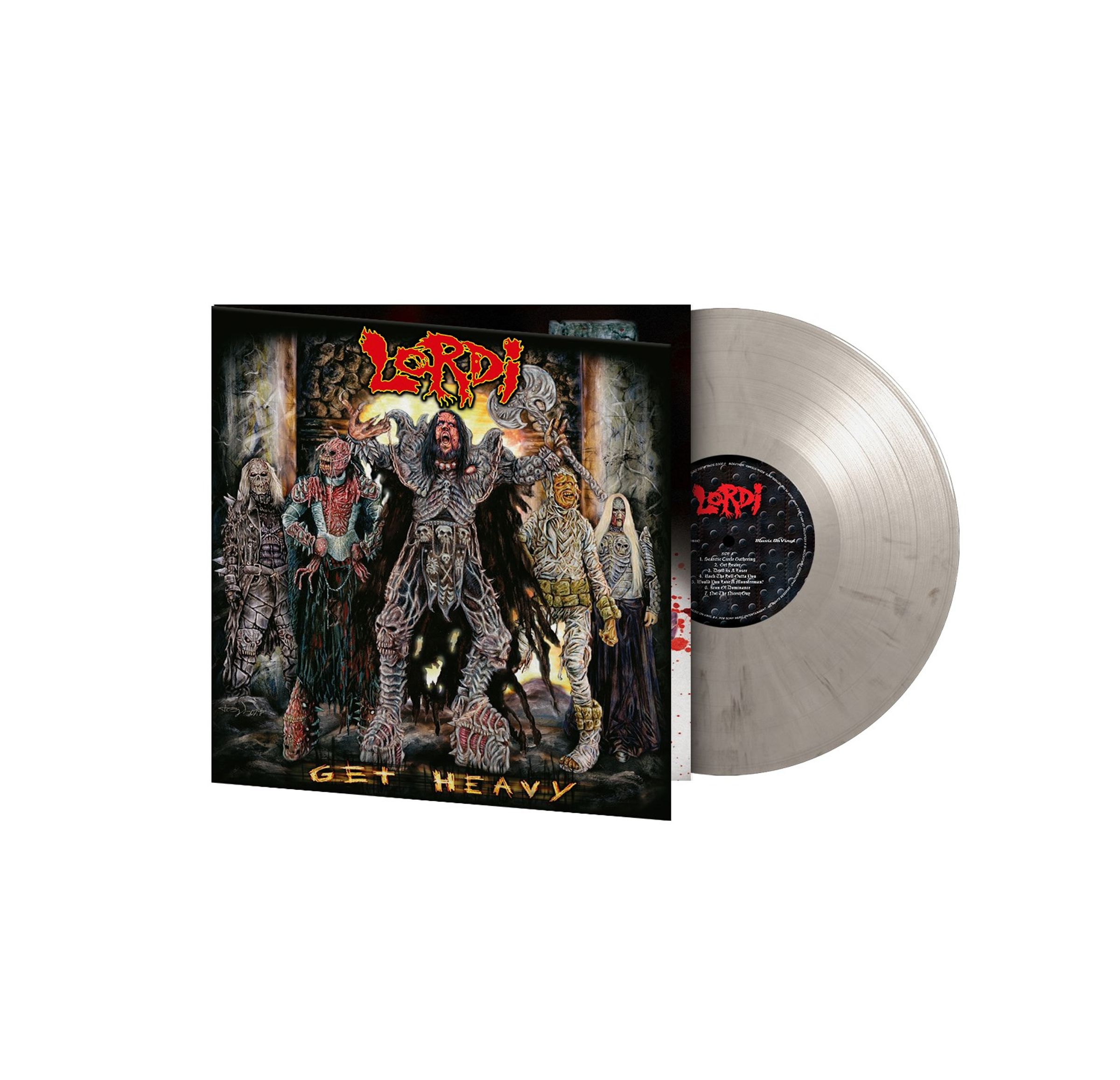 Lordi – Get Heavy (180g) (Limited Numbered Edition) (Black & White Marbled Vinyl) — barcode 8719262026162