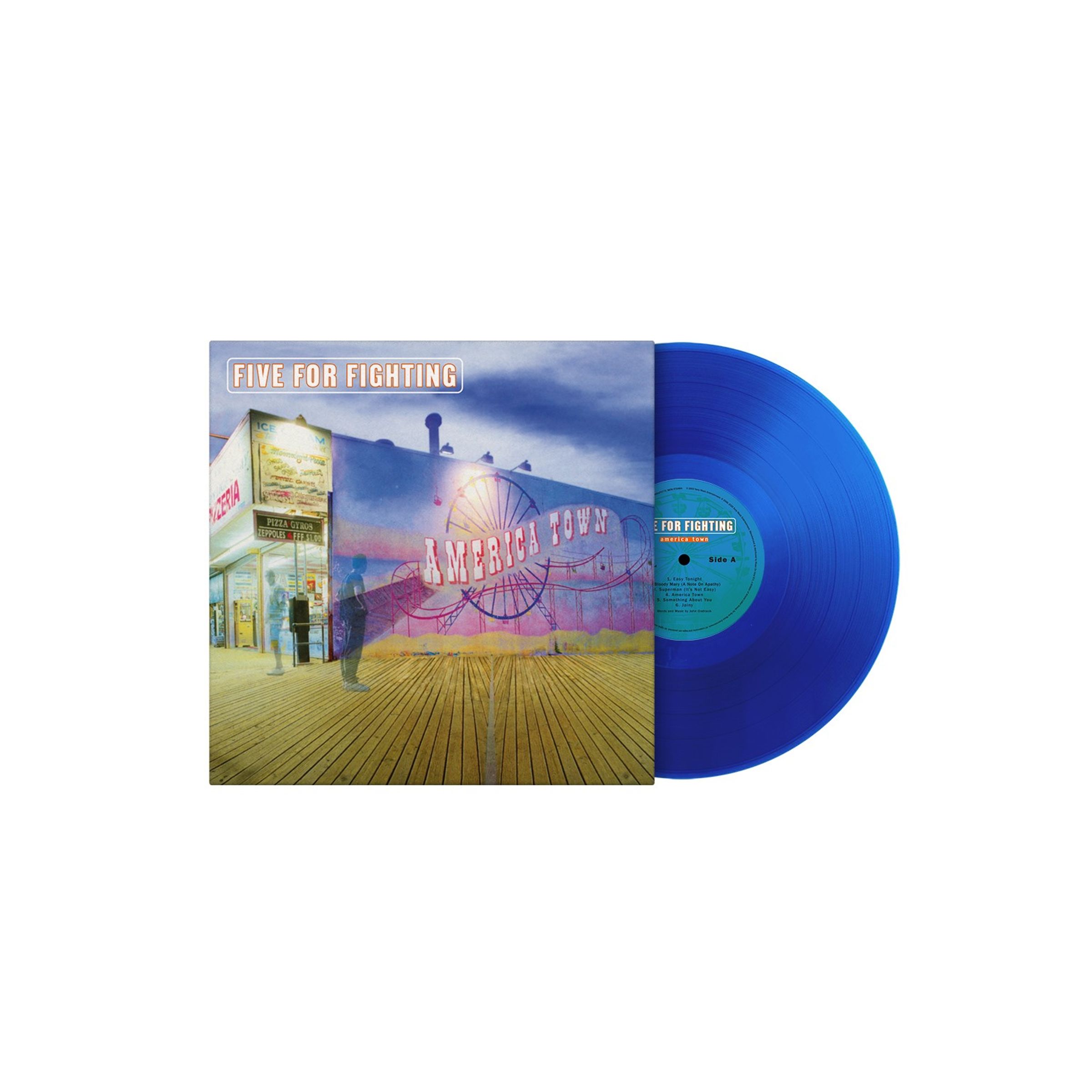 Five For Fighting – America Town (25th Anniversary) (180g) (Limited Numbered Edition) (Translucent Blue Vinyl) — barcode 8719262036086