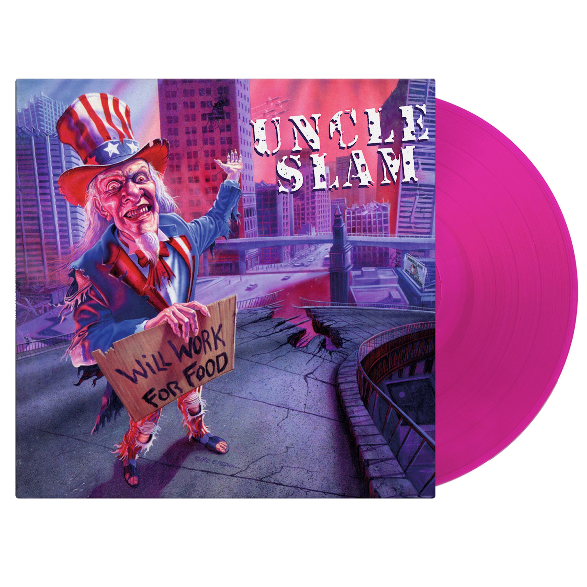 Uncle Slam – Will Work For Food (180g) (Limited Numbered Edition) (Translucent Purple Vinyl) — barcode 8719262042117
