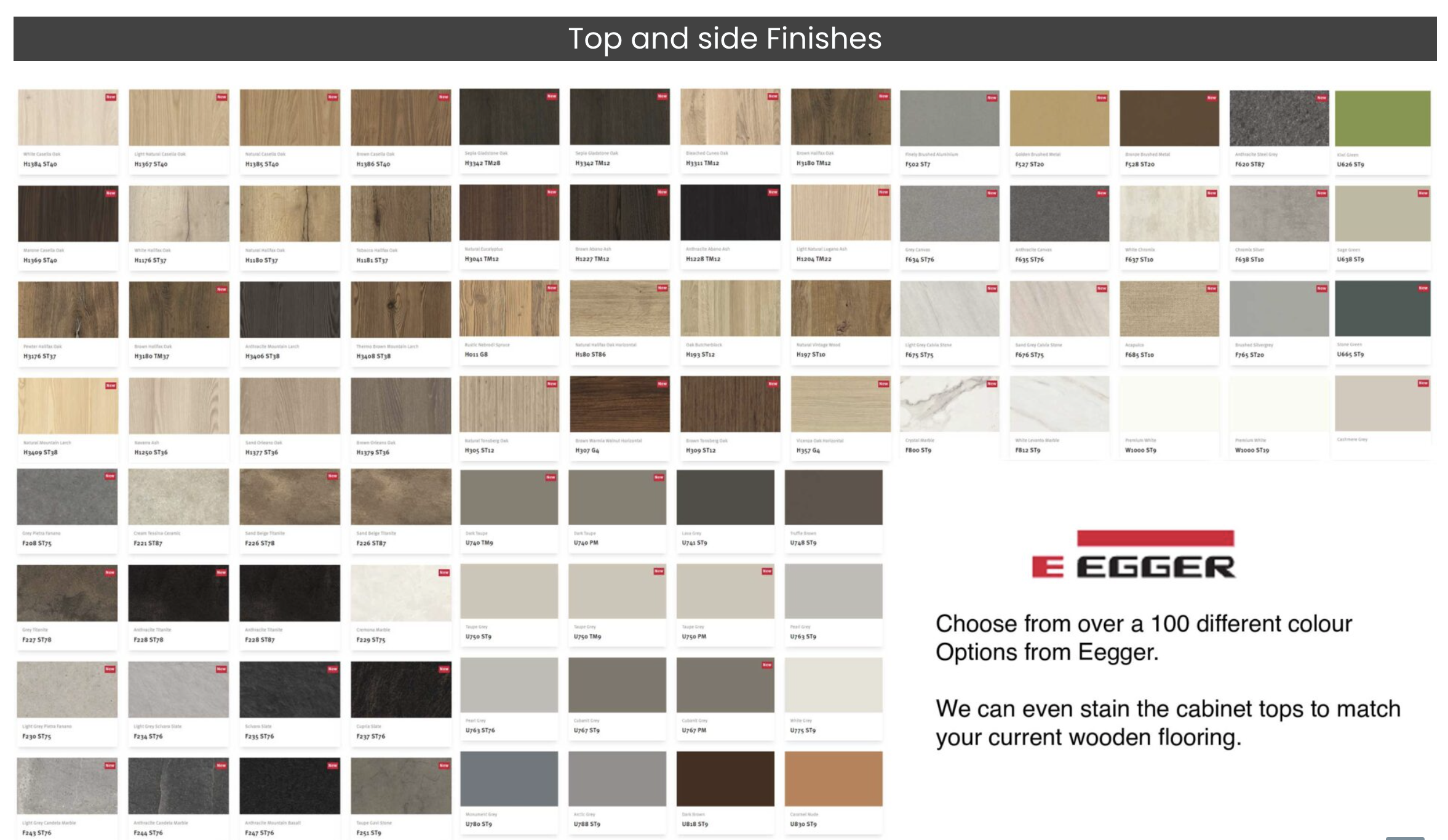 AV Motion cabinet Egger finish options