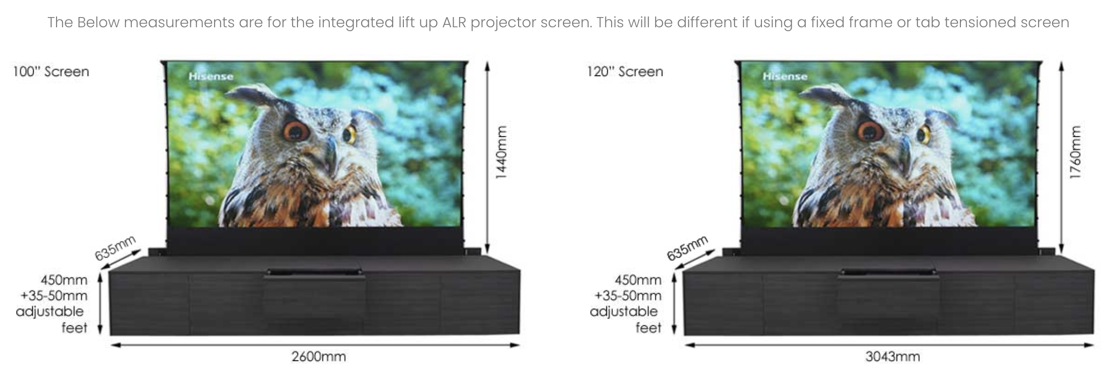 AV Motion hidden cinema installed in living room