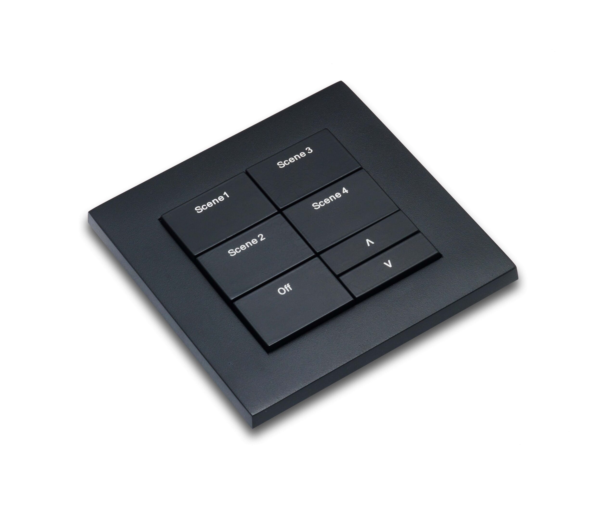 Rako Modular seven-button lighting keypad in matt black